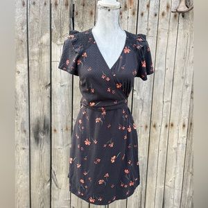 Super Cute n Sexy Black floral wrap dress size XS UNIVERSAL THREAD